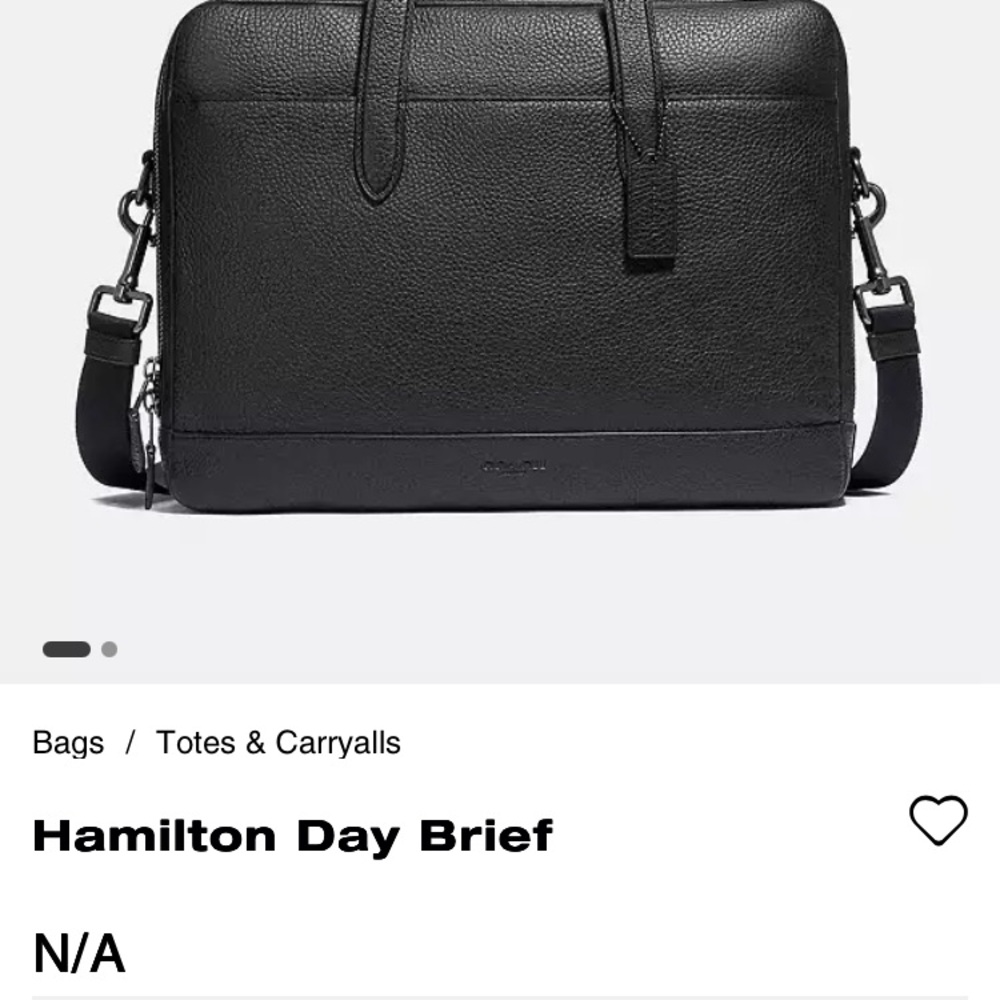 Coach Black Leather Briefcase Hamilton Day